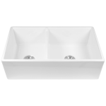 413 Fireclay Double Offset Bowl Sink
