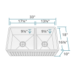 413 Fireclay Double Offset Bowl Sink