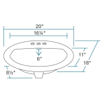 O2018-White Overmount Bathroom Sink