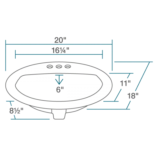O2018-White Overmount Bathroom Sink