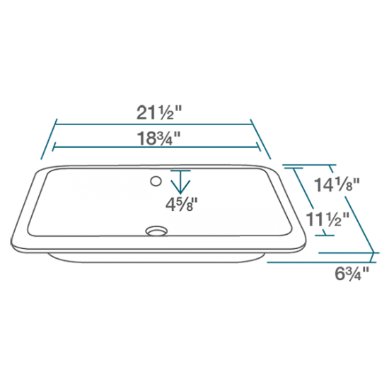U1812-Bisque Rectangular Bathroom Sink