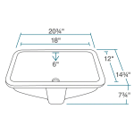 U1913-Bisque Rectangular Porcelain Sink