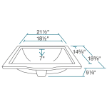 U2450-White Rectangular Porcelain Sink