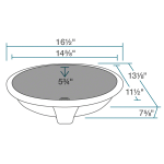UPS-Black Porcelain Bathroom Sink