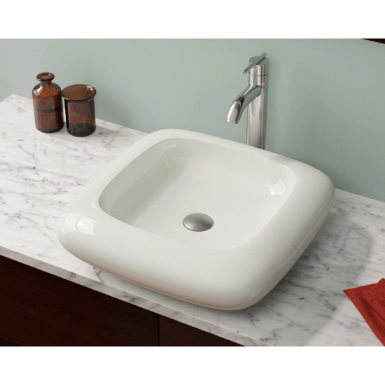 V100-Bisque Pillow Top Porcelain Vessel Sink