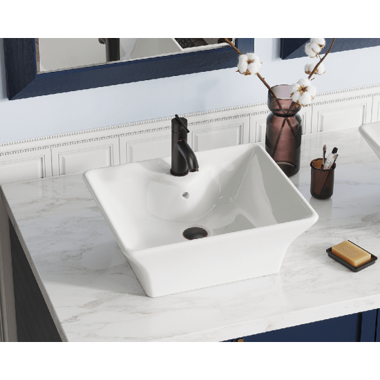 V150-Bisque Porcelain Vessel Sink