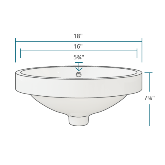 V22182-White Porcelain Drop-In Sink
