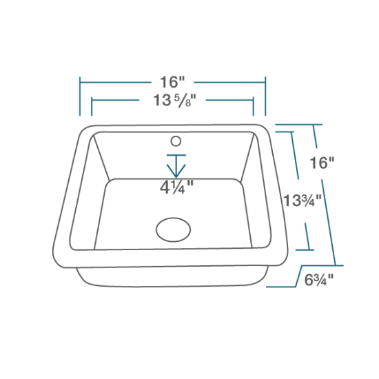 U1414-Bisque Square Porcelain Sink