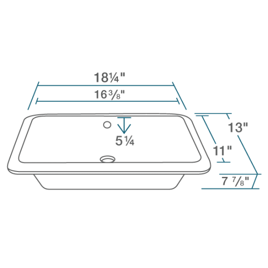 U1611-White Rectangular Porcelain Sink