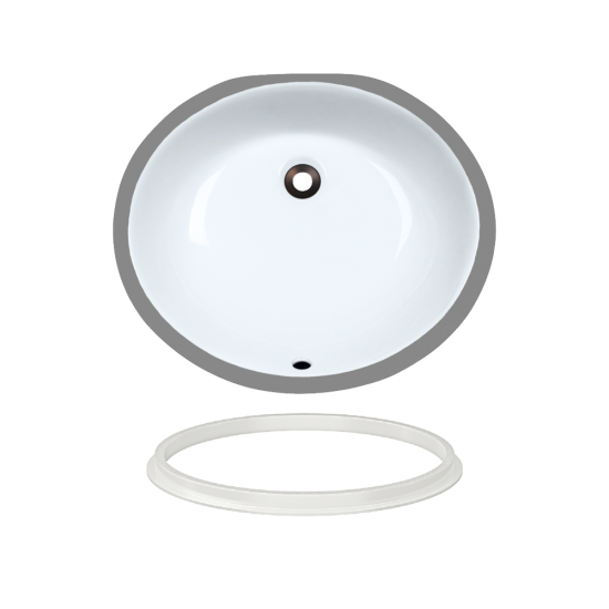 UPMW-SLW Porcelain Bathroom Sink with White SinkLink