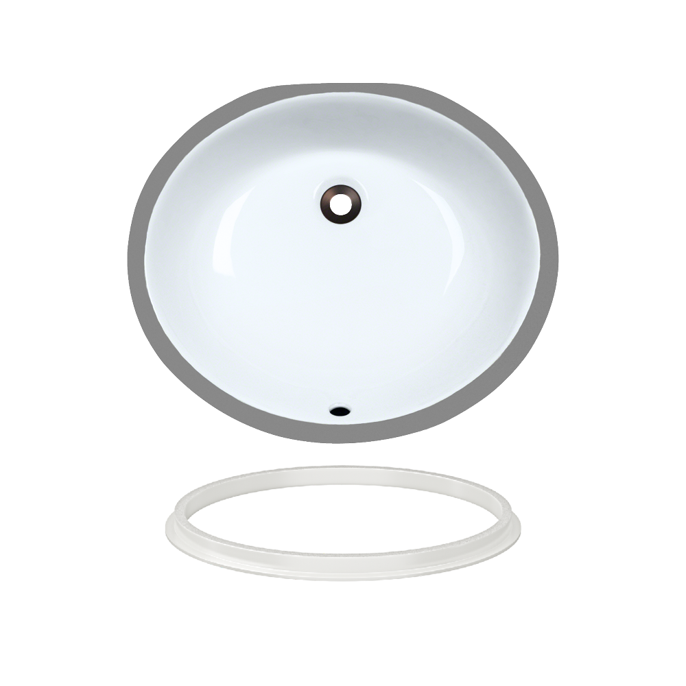 UPMW-SLW Porcelain Bathroom Sink with White SinkLink