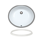 UPMW-SLW Porcelain Bathroom Sink with White SinkLink