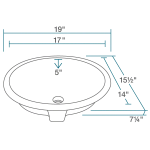 UPMW-SLW Porcelain Bathroom Sink with White SinkLink