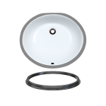 UPMW-SLBL Porcelain Bathroom Sink with Black SinkLink