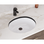 UPMW-SLBL Porcelain Bathroom Sink with Black SinkLink