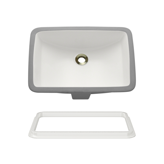 U1913B-SLW Rectangular Porcelain Sink with White SinkLink