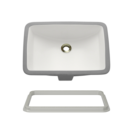 U1913B-SLG Rectangular Porcelain Sink with Gray SinkLink
