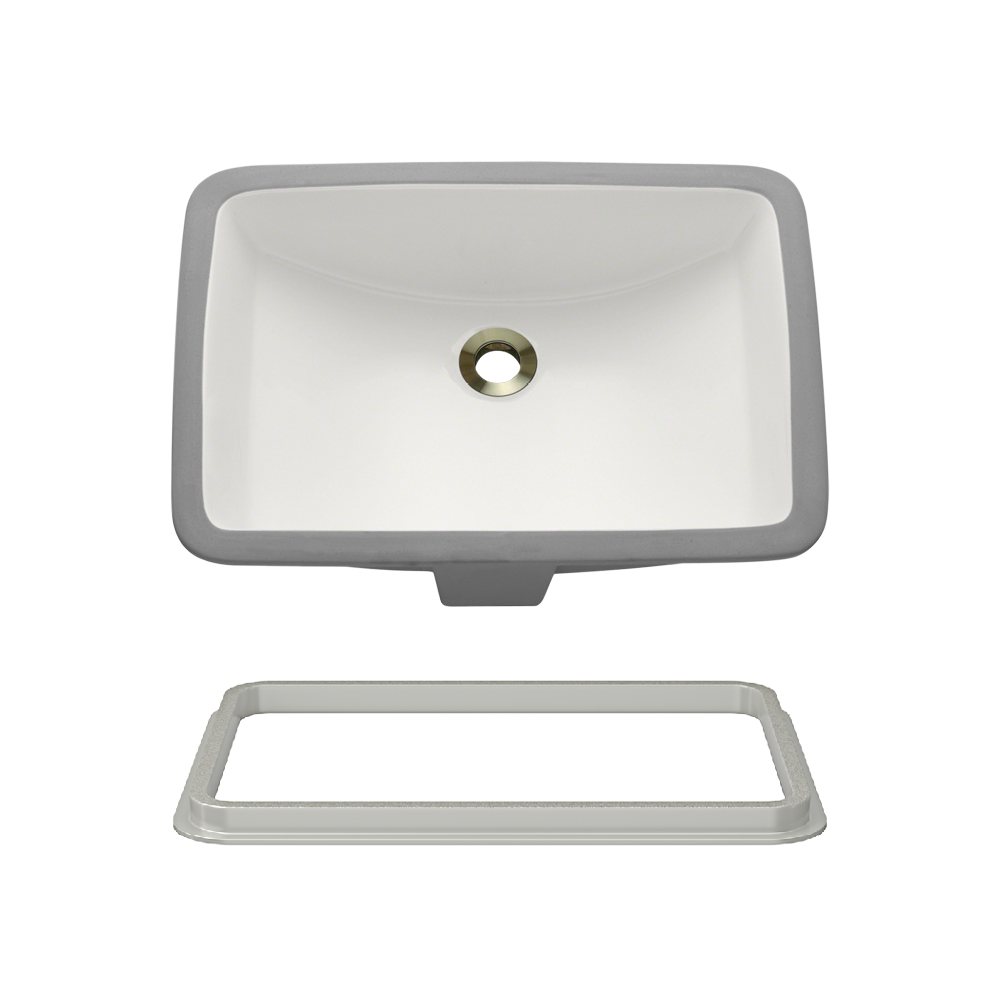 U1913B-SLG Rectangular Porcelain Sink with Gray SinkLink