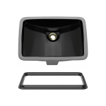 U1913BL-SLBL Rectangular Porcelain Sink with Black SinkLink