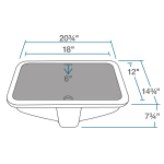 U1913BL-SLG Rectangular Porcelain Sink with Gray SinkLink