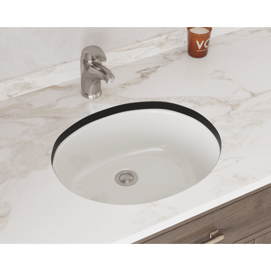 UPMB-SLBL Porcelain Bathroom Sink with Black SinkLink