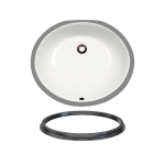 UPMB-SLBL Porcelain Bathroom Sink with Black SinkLink