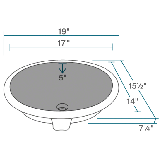 UPMBL-SLG Porcelain Bathroom Sink with Gray SinkLink