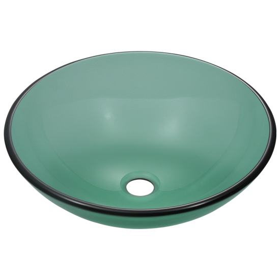 601-Emerald Colored Glass Vessel Sink