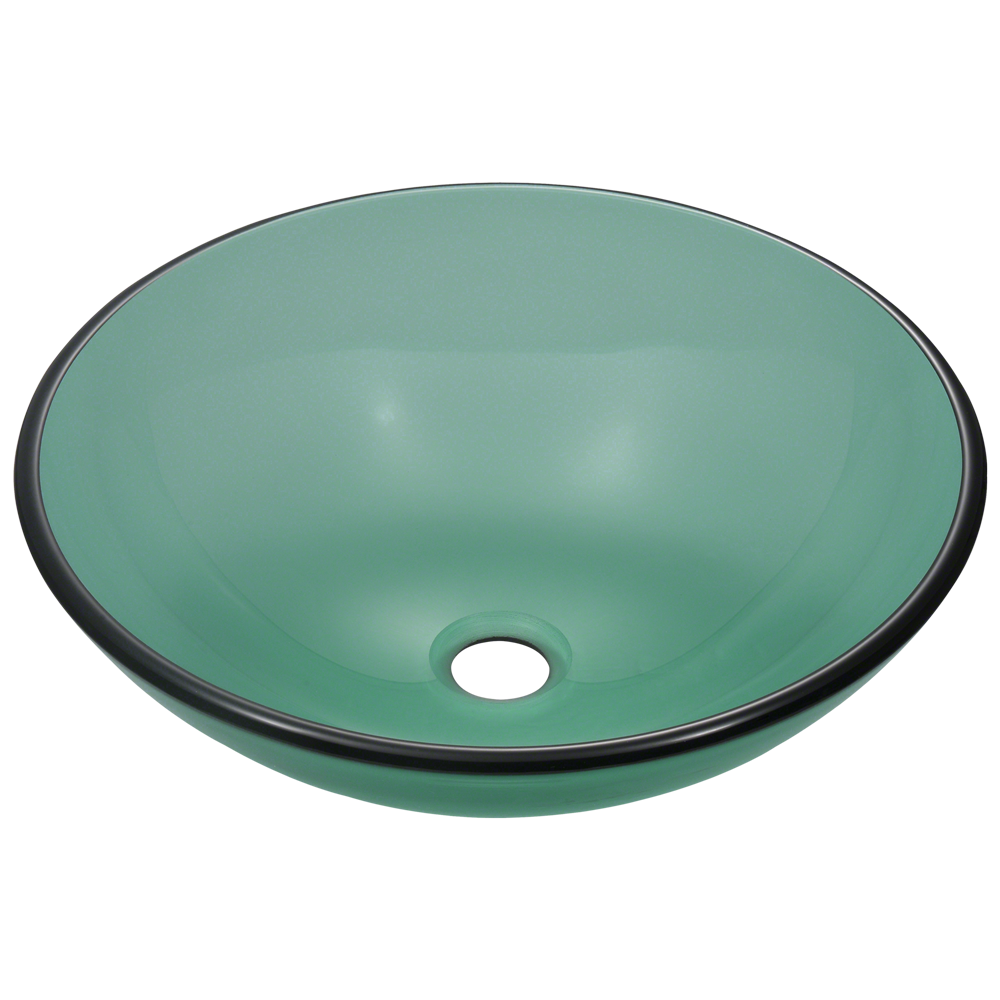 601-Emerald Colored Glass Vessel Sink