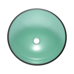 601-Emerald Colored Glass Vessel Sink