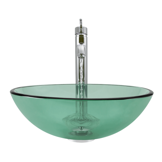 601-Emerald Colored Glass Vessel Sink
