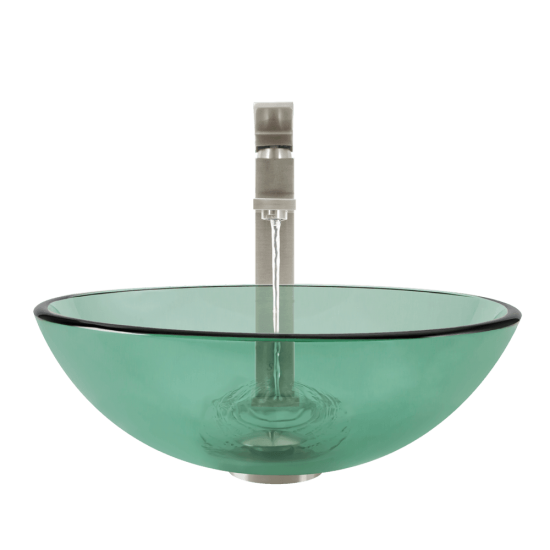 601-Emerald Colored Glass Vessel Sink