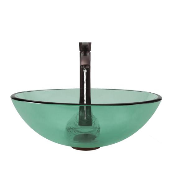 601-Emerald Colored Glass Vessel Sink
