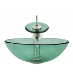 601-Emerald Colored Glass Vessel Sink