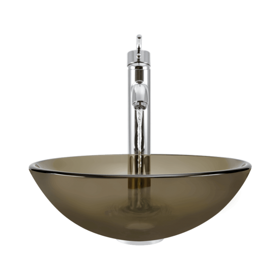 601-Taupe Colored Glass Vessel Sink