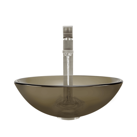 601-Taupe Colored Glass Vessel Sink