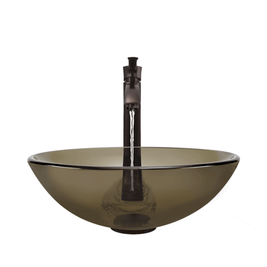 601-Taupe Colored Glass Vessel Sink