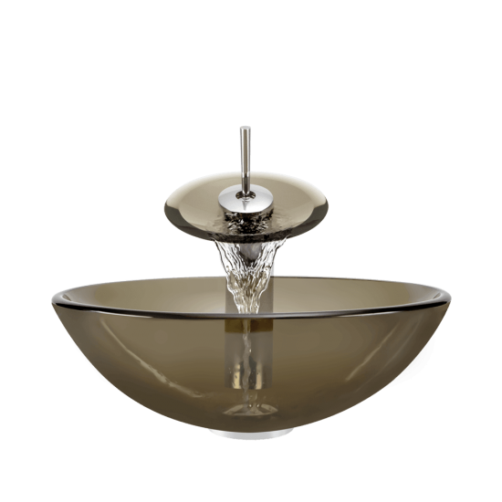 601-Taupe Colored Glass Vessel Sink