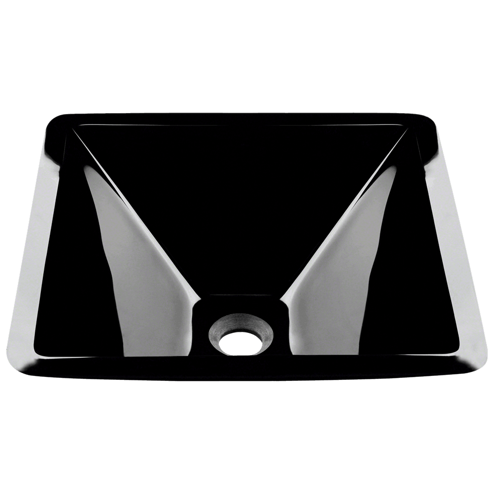 603-Black Dark Colored Glass Vessel Sink