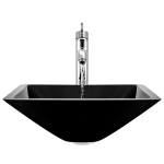603-Black Dark Colored Glass Vessel Sink