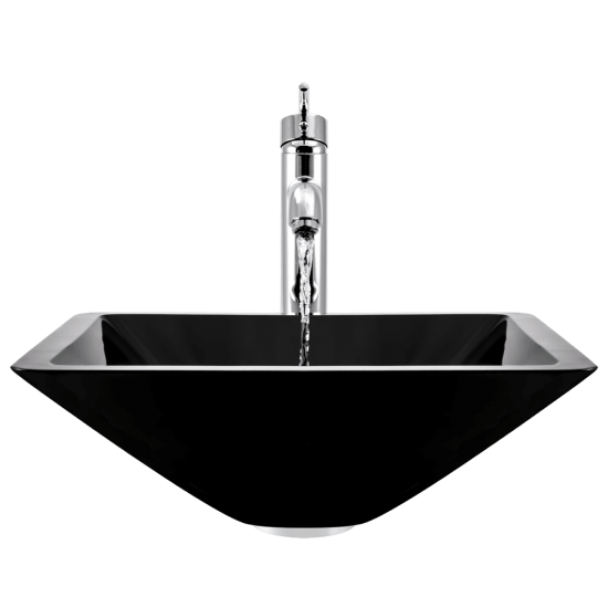 603-Black Dark Colored Glass Vessel Sink