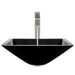 603-Black Dark Colored Glass Vessel Sink