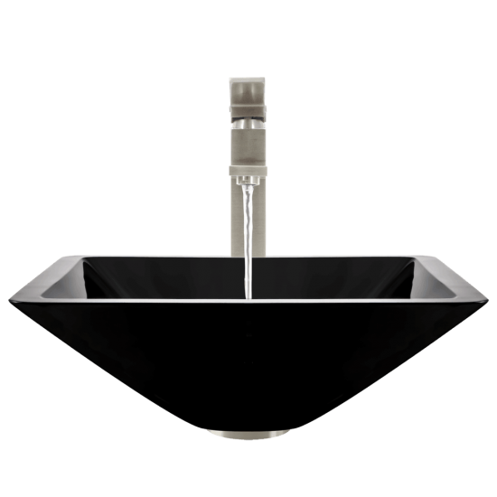 603-Black Dark Colored Glass Vessel Sink