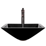 603-Black Dark Colored Glass Vessel Sink