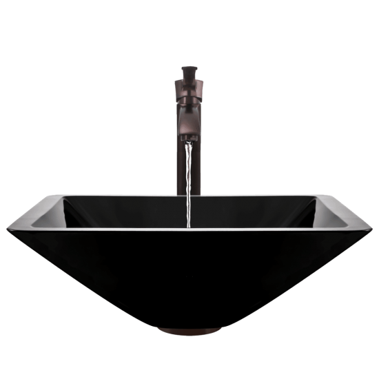 603-Black Dark Colored Glass Vessel Sink