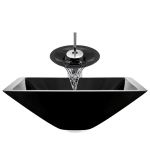 603-Black Dark Colored Glass Vessel Sink