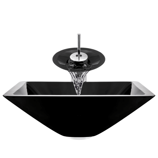 603-Black Dark Colored Glass Vessel Sink