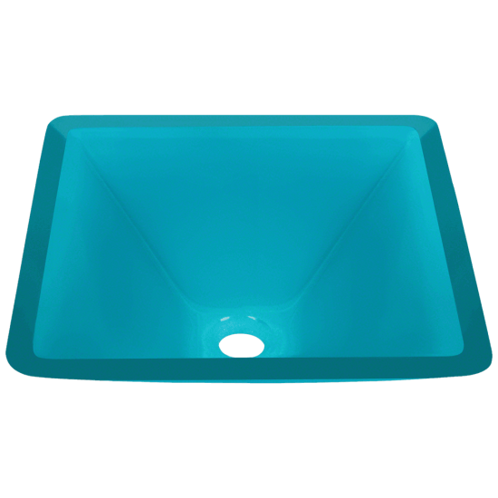 603-Turquoise Colored Glass Vessel Sink