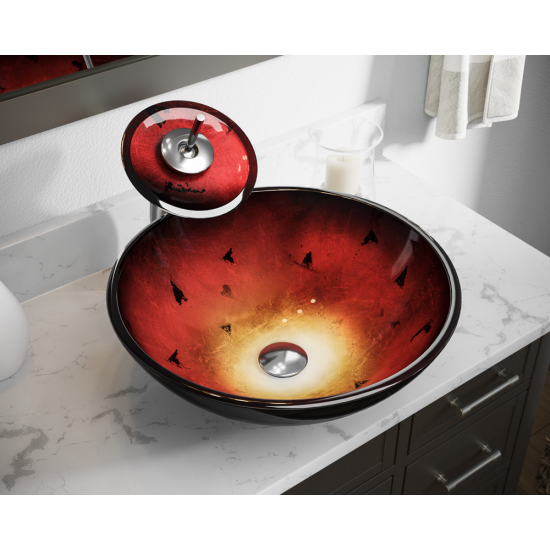 607 Foil Undertone Glass Vessel Sink
