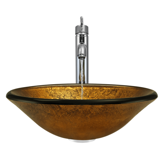 613 Foil Undertone Glass Vessel Sink